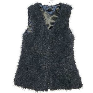 Kenneth Blake Black Faux Fur Vest Size Small